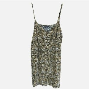 City Chic Leopard‎ Print Button Down Tank Dress